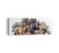 Impression sur Toile 90x30cm Tableaux Image Photo Les animaux koala lion singe