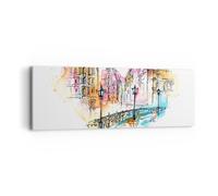 Impression sur Toile 90x30cm Tableaux Image Photo lieu ville Architecture coeur