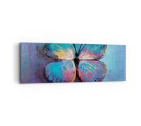 Impression sur Toile 90x30cm Tableaux Image Photo Manuscrit Papillon Bleu