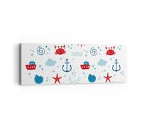 Impression sur Toile 90x30cm Tableaux Image Photo Mer bateau ancre navire