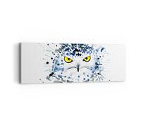 Impression sur Toile 90x30cm Tableaux Image Photo Mode design hibou aquarelle