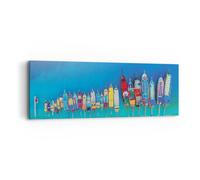 Impression sur Toile 90x30cm Tableaux Image Photo Navire Plage Perspective