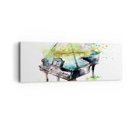 Impression sur Toile 90x30cm Tableaux Image Photo Piano Nature Musique élégance