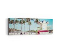 Impression sur Toile 90x30cm Tableaux Image Photo Plage Miami Floride Decoration