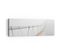 Impression sur Toile 90x30cm Tableaux Image Photo Pont Suspendu Brouillard