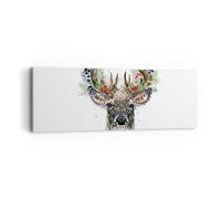 Impression sur Toile 90x30cm Tableaux Image Photo Surréalisme Cerf Boho