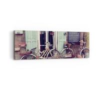 Impression sur Toile 90x30cm Tableaux Image Photo Vélos Vintage Immeuble