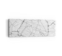 Impression sur Toile 90x30cm Tableaux Image Photo Ville Carte Paris Decoration