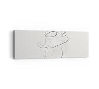 Impression sur Toile 90x30cm Tableaux Image Photo Visage Ligne Esquisse