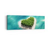 Impression sur Toile 90x30cm Tableaux Image Photo Voile Île Océan Vue Nature