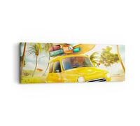 Impression sur Toile 90x30cm Tableaux Image Photo Voiture plage voyage été