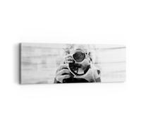 Impression sur Toile 90x30cm Tableaux Image Photographe Noir Et Blanc Double