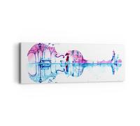 Impression sur Toile 90x30cm Tableaux Image Violon Marche la pluie les activités