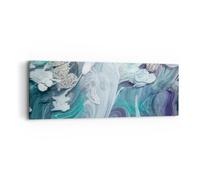 Impression sur Toile 90x30cm Tableaux L'Abstraction En Trois Dimensions Bleu