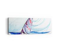 Impression sur Toile 90x30cm Tableaux Planche à voile graphique illustration été