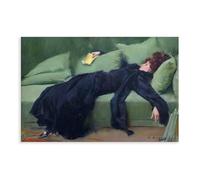 Impression sur toile « A Decadent Girl » - After The Ball - Ramon Casas - Décoration murale pour la maison, l'école, le bureau - Sans cadre - 30 x 45 cm