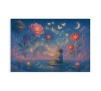 Impression sur toile « A Fantasy Journey in The Music Garden » - Décoration pour chambre à coucher, bureau, chambre à coucher - 40 x 60 cm