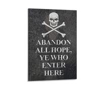 Impression sur toile Abandon All Hope Ye Who Enter Here - Décoration murale d'intérieur - 50 x 75 cm