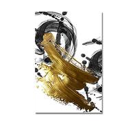Impression sur toile abstraite or noir spray décoratif toile affiches porche allée suspendu peinture mur art cadeaux 70x90cm (28x35in) sans cadre