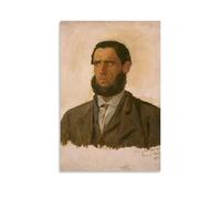 Impression sur toile Adolph Tidemand Portrait du prisonnier Carl Gustav Svendsen (1857) - Décoration murale sans cadre - 60 x 90 cm