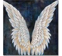 Impression sur Toile Affiche Ailes d'ange Abstraites Plume Tableau Décoration Murale,Toile Peinture Affiche Chambre Salon Art Décoration (40X40CM)