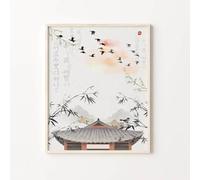 Impression Sur Toile Affiche De Style Coréen, Peinture Sur Toile, Culture Asiatique Coréenne, Paysage, Images Murales Pour Salon, Chambre À Coucher, Décoration De Café, Cadeau, 60 X 90 Cm, San