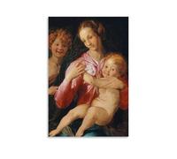 Impression sur toile Agnolo Bronzino Vierge et enfant avec le jeune Saint Jean-Baptiste (1527) - Art mural cool - Impression sur toile - Idée cadeau