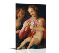 Impression sur toile Agnolo Bronzino Vierge et enfant avec le jeune Saint Jean-Baptiste (1527) - Impression sur toile - Idée cadeau
