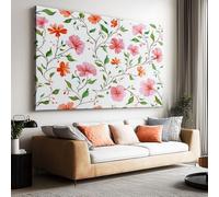 Impression sur Toile Aquarelle Fleurs Plantes Vignes Image sur Toile Affiche 120x90cm Tableau Decoration Murale Salon Chambre Coucher Salle de Bains Couloir
