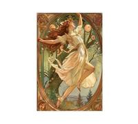 Impression sur toile Art nouveau Alphonse Mucha (2) - Décoration de chambre à coucher, bureau, chambre - Cadeau - 30 x 45 cm