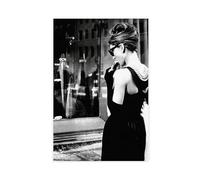Impression sur toile Audrey Hepburn, Breakfast at Tiffany - Décoration pour chambre à coucher, bureau, chambre - Cadeau - 30 x 45 cm
