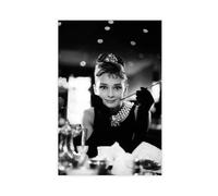 Impression sur toile Audrey Hepburn, Breakfast at Tiffany - Décoration pour chambre à coucher, bureau, chambre - Cadeau - 30 x 45 cm