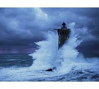 Impression sur toile avec boîte américaine Phare du Four Bretagne Guichard Jean - Paysage horizontal Art Print Phare du Four Bretagne Cadre flottant 23_X_30_in