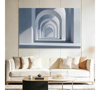 Impression sur Toile avec Cadre Architecture Moderne Arche Blanche, Tableau Mural Peinture d'Art - Décoration Murale Moderne Chambre Bureau Couloir - Cadeau 40 x 30 cm