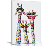 Impression sur toile avec cadre pour salon, chambre à coucher, crèche, bureau, chambre d'enfant, cadeau pour garçon, fille et bébé (jolie girafe, 40,6 x 30,5 cm)