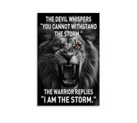 Impression sur toile avec citation de motivation « I Am Storm » - Poèmes inspirants - Impression pour appartement, chambre à coucher, salon - 20 x 30 cm