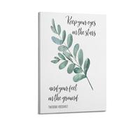 Impression sur toile avec citation « Keep Your Eyes On The Stars » - Décoration d'intérieur - Affiches pour chambre - Esthétique - Poster avec cadre - 30 x 45 cm