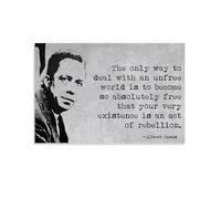Impression sur toile avec citation portrait d'Albert Camus - Décoration murale pour chambre à coucher - 20 x 30 cm