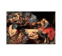 Impression sur toile avec inscription « Christ at Simon The Pharisien Peter Paul Rubens » - Décoration murale décorative pour chambre à coucher, bureau, chambre à coucher, bureau, chambre à coucher