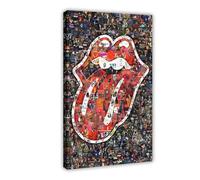 Impression sur toile avec logo « Made Out Of Famous Top Classic Rock Music » - Décoration pour chambre à coucher, bureau, chambre à coucher, bureau, cadeau - 40 x 60 cm