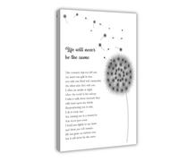 Impression sur toile avec poème avec citation « Life Will Never Be The Same Grief » - Décoration murale pour chambre à coucher, bureau, cuisine, cadre cadeau - 60 x 90 cm
