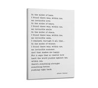 Impression sur toile avec poème d'Albert Camus - Cadeau idéal pour vos amis ou pour votre propre utilisation - Décoration de chambre à coucher, salon - 60 x 90 cm