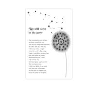 Impression sur toile avec poème « Life Will Never Be The Same Grief » - Décoration murale moderne pour chambre à coucher - Sans cadre - 30 x 45 cm