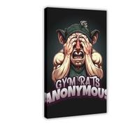 Impression sur toile avec rats anonymes - Décoration murale pour salon, chambre à coucher, cadre : 40 x 60 cm