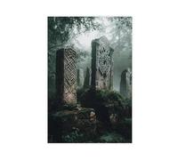 Impression sur toile avec ruines celtiques antiques pour décoration de chambre à coucher, bureau, chambre, cadeau 40 x 60 cm