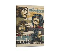 Impression sur toile avec signature limitée des Beatles - Couverture de l'album - Affiche de couverture de musique - Pop Hip Hop Rap - Décoration murale pour fille et garçon - Cadre 30 x 45 cm