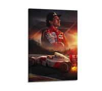 Impression sur toile Ayrton Senna The Greatest Racer - Décoration murale moderne - 30 x 45 cm