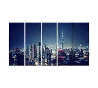 Impression sur toile - Belle image de ville de Dubaï - Perspective des oiseaux en une soirée - Scène urbaine moderne - Panorama - Paysage des Émirats arabes unis - Poster mural - Impression sur toile