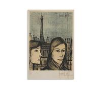 Impression sur toile Bernard Buffet « Deux filles » Décoration murale pour chambre à coucher 60 x 90 cm