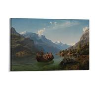 Impression sur toile « Bridal Procession on The Hardangerfjord Adolph Tidemand » (40 x 60 cm)